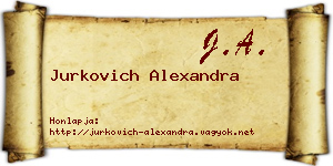 Jurkovich Alexandra névjegykártya